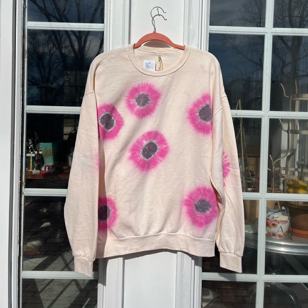 Urban Renewal Tie-Dye Pink and Cream Sweatshirt NWT